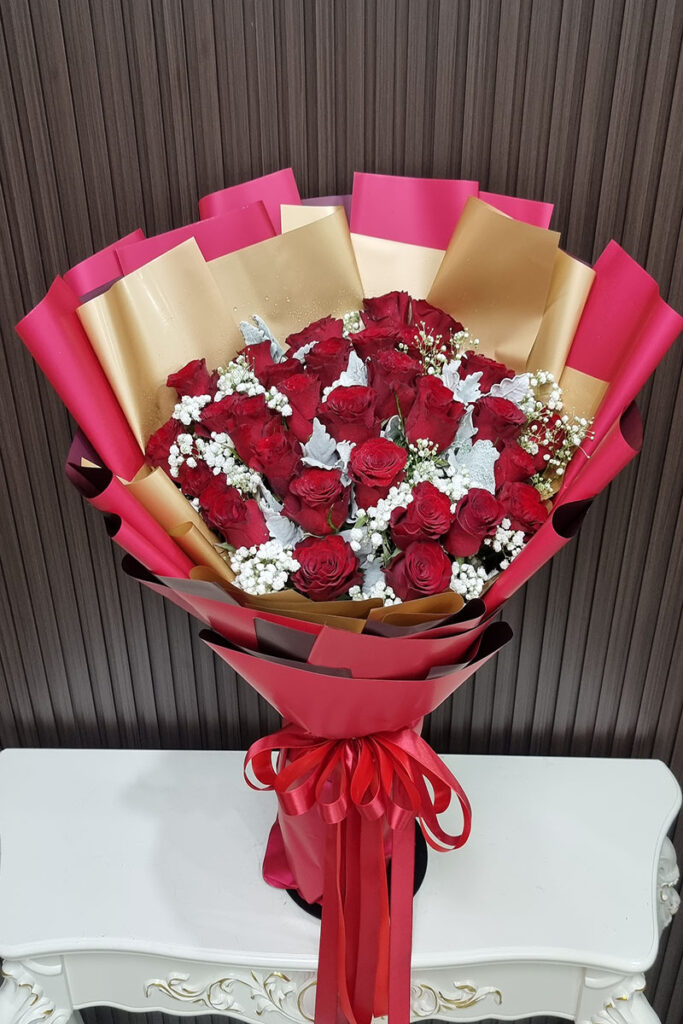 ดอกกุหลาบแดง30ดอก