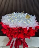 ช่อเจ้าหญิงสีแดงสด 50 ใบ ช่อเปล่าใส่แบงค์เอง รูปปก