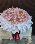ตัวอย่างช่อเจ้าหญิงทรงกลมสีขาวหลังใส่ธนบัตร 50 ใบ สินค้าไม่รวมธนบัตร