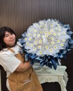 ช่อเจ้าหญิงทรงกลมสีกรม ช่อเปล่าใส่แบงค์เอง 50 ใบ - Image 2