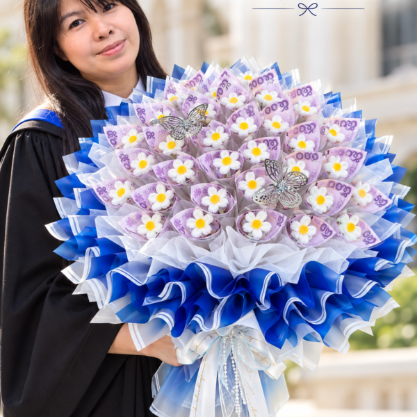 ช่อเจ้าหญิงสีน้ำเงิน 50 ใบ ภาพประกอบสินค้า 3