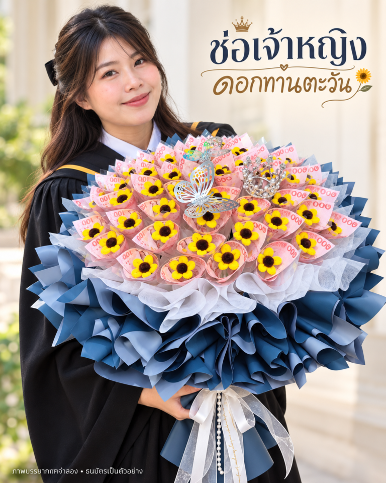 ช่อเจ้าหญิงดอกทานตะวันลวดกำมะหยี่สีกรม DIY-PR-1010