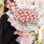 ช่อทรงสูงสีชมพูหวาน DIY-TH-1003